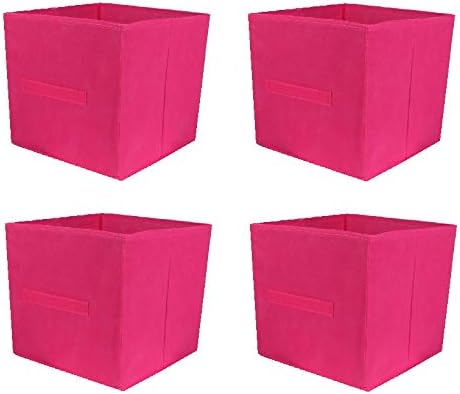 1532 - 4 velike fuksije ružičaste kocke za pohranu set 10.5x11x10.5 - WQ13