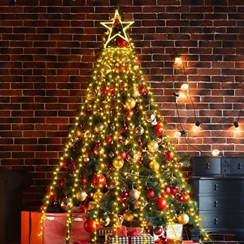 Sankuu 334 LED božićni ukrasi Star Lights Niz, 16,4 ft svjetla božićnog drvca 8 modusi rasvjete božićno drvce zvijezde String Svjetla