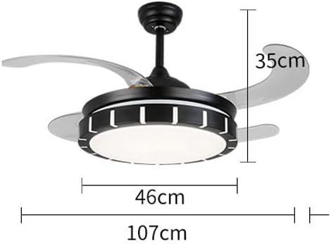 DSJ Jednostavno osvjetljenje Stropna svjetiljka ventilatora Moderna akrilna daljinska upravljačka ventilator LED Trichromatic Svjetlo