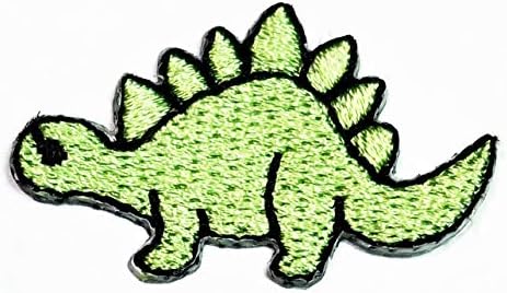 Postavite 3 PCS Mini Mali slatki zeleni dinosaur T-Rex Crtani izvezeno željezo na flasteru, prsluk za prsluk jakna kapica Hoodie Rockpack