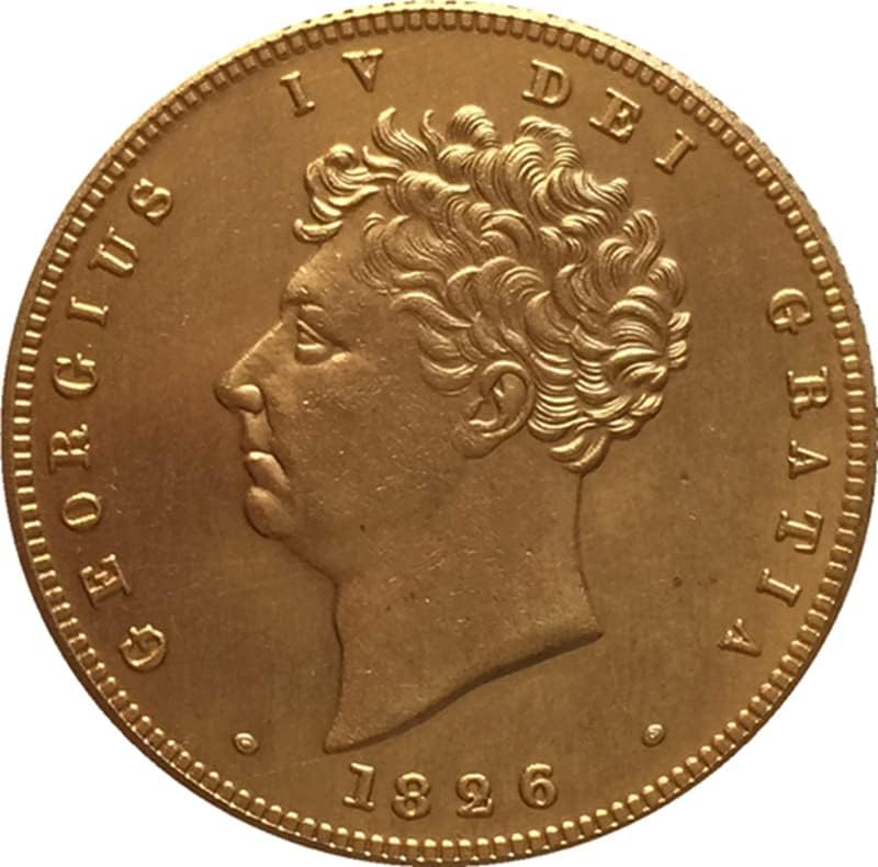 1825, 1826. Britanski £ 2 George IV Zlatna kovanica od kovanog kovanog kovanica