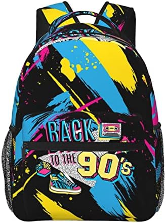 Rosihode retro 80S 90S ruksak stil Slatki geometrijski uzorak laptop ruksak torba s knjigama kampiranje na rame torba za muškarce žene