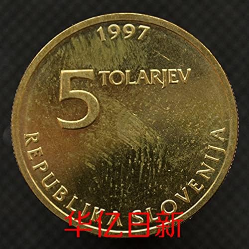 Slovenijski novčić 5 Tora, 1997 km38 Europska inozemna kovanica abeceda