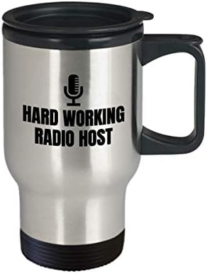 Poklon za radio domaćin - Smiješni radio voditelj poklon - Radio Osobnost Putnička šalica - Hard Working Radio Voditelj - radio voditelj