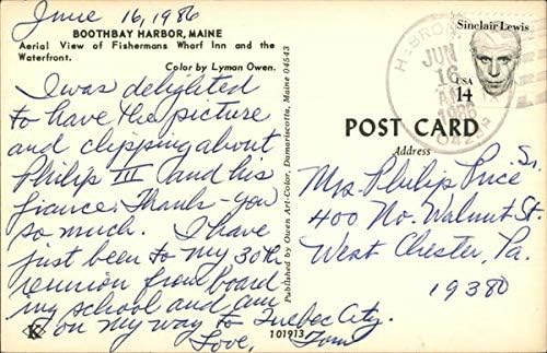 Gostionica Fischermans pristanište i šetnica luke Bootbeigh, Maine, originalna Vintage razglednica od mene