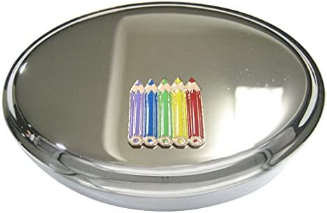 Šareni set olovaka u boji ovalni sitnicu kutija za nakit