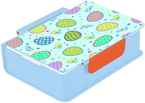 Kigai ljupki kontejner za ručak za ručak za uskršnje jaje 1000ml Bento kutija s žlicom 3 odjeljaka spremnika hrane za odrasle, plava