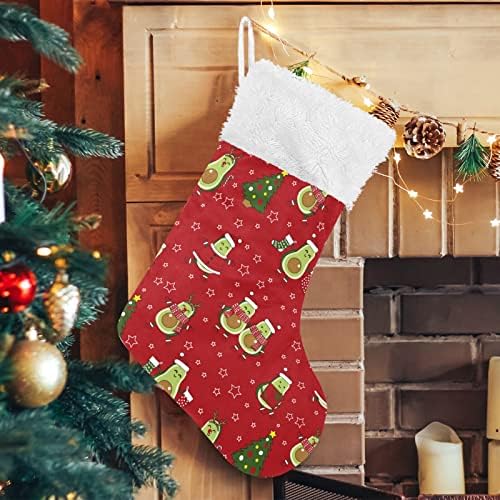 HJJKLLP Avocado Božićni božićni čarape velike čarape čarape Stufders Djeca Slatka personalizirana čarapa s kristalnim baršunastim ukrasima