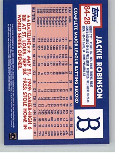 2019 Topps Update 1984 Topps 84-28 Jackie Robinson Brooklyn Dodgers MLB Trgovačka kartica za bejzbol