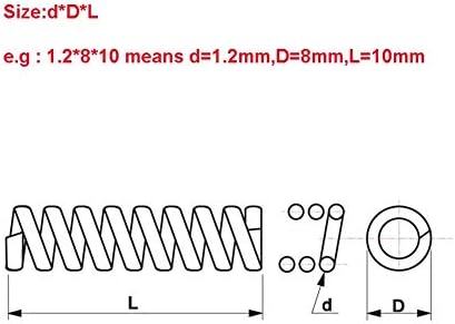 Adioli kompresija opruga y tipa opruga crni manganski čelični tlak proljetna žica dia 0,6/0,7 mm vanjski dia duljina 4,5-10 mm duljina