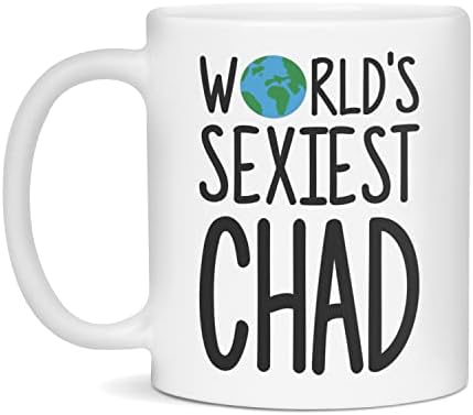 Najseksi šalica za Čad na svijetu, smiješne šalice za Čad, poklon za Čad, Bijela, 11 oz