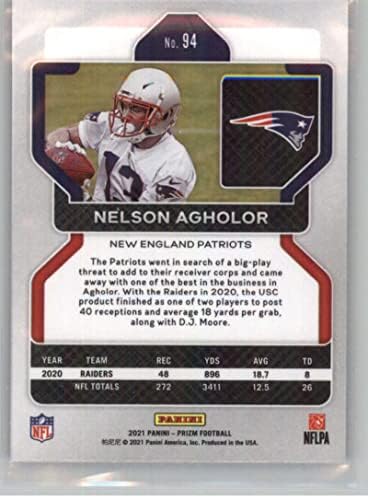 2021. Panini Prizm 94 Nelson Agholor New England Patriots NFL nogometna trgovačka karta