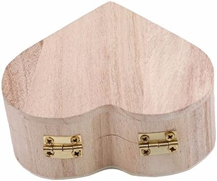 Kutija za pohranu u obliku srca Drvena kutija za nakit vjenčani poklon šminka kozmetičke naušnice prsten organizator stola
