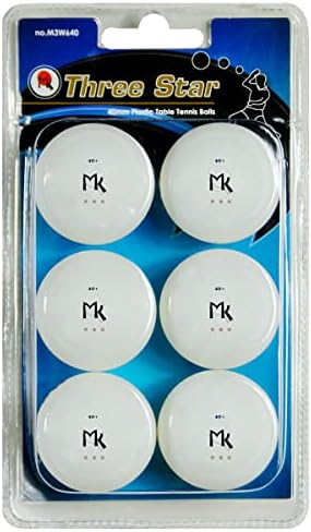 Martin Kilpatrick s 3 zvjezdice stolne teniske kuglice - 6 pakiranja - 40 mm ping pong kuglice - bijele - poli ping pong kuglice -