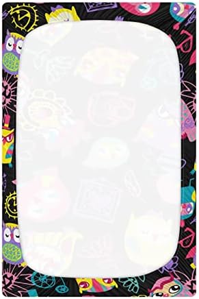Alaza Slatka sova tiskana listova za životinjske krevetiće opremljene bassinet list za dječake djevojčice mališani, standardna veličina