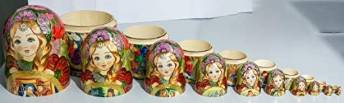 Ruska lutka za gniježđenje - Ruska ljepota - ručno oslikana u Rusiji - 6 varijacija stila - tradicionalna matryoshka babushka)