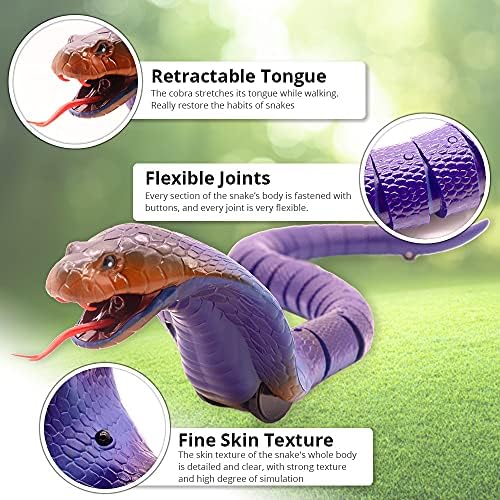 Pwtio daljinski upravljač zmija realistične zmijske igračke lažne zmije rc igračka za životinje s visokim frekvencijskim infracrvenim