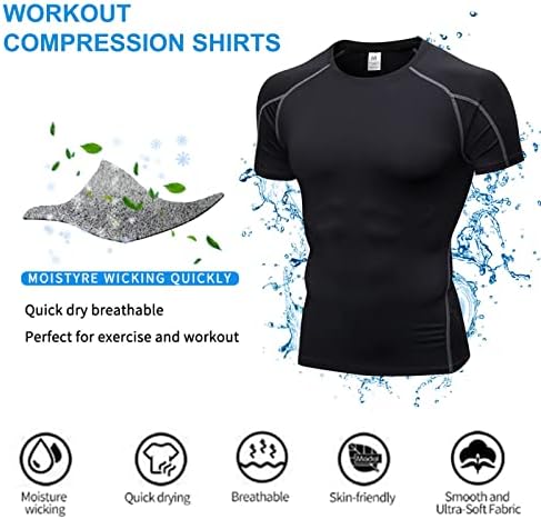Muške kompresijske košulje majice s kratkim rukavima majica s teretanom za trčanje vrhovi cool suhi sportski sloj atletskih majica