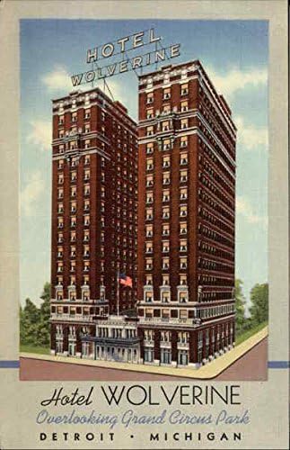 Hotel Wolverine, s pogledom na Grand Circus Park Detroit, Michigan Mi Original Antique Razglednica
