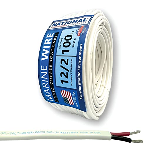 Nacionalna žica i kabel 12/2 mornarička žica - napravljena u SAD -u - ugrađena bakrena dupleksna žica za čamce - 12 -provodnica s 2