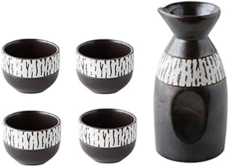 LHH 5-komad sake, kupu za keramiku, uključujući 1pcs lonac 4pcs sake šalice za obitelj i prijatelje najbolji poklon