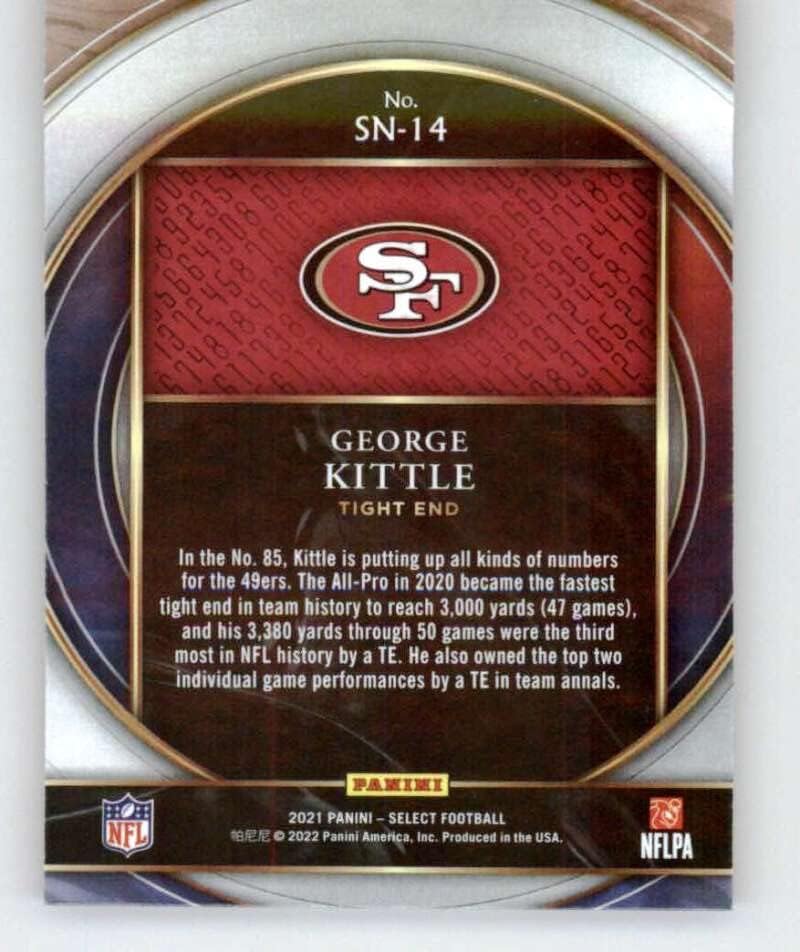 2021 Panini odaberite Select brojevi 14 George Kittle San Francisco 49ers NFL nogometna trgovačka karta
