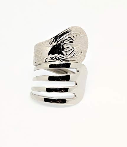 Shaheen Home Collections Curl Fork Sapkin Ring - Set od 6 natkrivenih mesinganih vilica Serviette Rings za božićne proslave, Dan zahvalnosti,