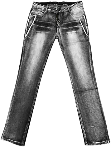 Ženske traperice hlače modna neovisnost Dan tiskanog džepa Slim Fit Srednji struper hlače pune duljine hlače pune duljine