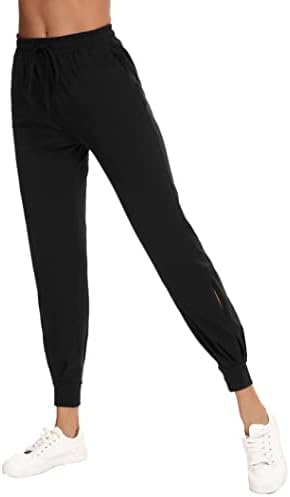 Migcaput ženski pamučni jogeri trenerke s džepovima visokim strukom sa dnevnim boravkom hlača sa bočnim dijelom