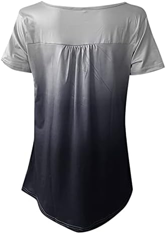 Ženski vrhovi sakrivaju trbušnu tuniku 2023 Ljetne majice s kratkim rukavima dugačka majica ležerne odjevene bluze za nošenje s gamašama