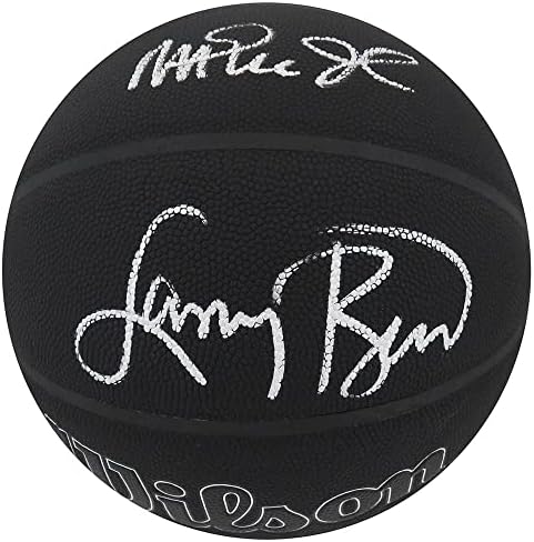 Larry Bird & Magic Johnson potpisao je Wilson I/O Black 75. godišnjica logotipa NBA košarka - Autografirane košarke