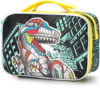 Dječji ruksak za dječake s paketom kutija za ručak, torbe za osnovnu školu, 16-inčne torbe za osnovnu školu, nogometni ruksaci s dinosaurima