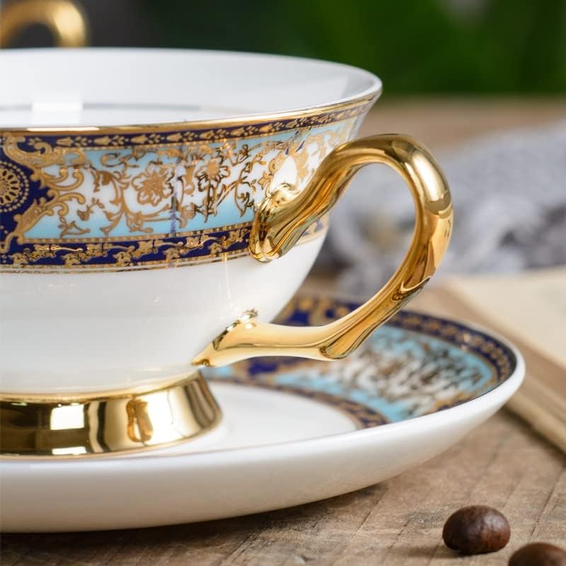Razzum Creative Cup Cup šalica za kavu Tanju za kavu britanski vjetar u stilu visokokvalitetne kosti Kina šalica za kavu i tanjur retro