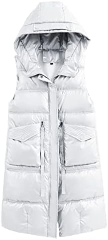 Ženska dugačka prsluk s patentnim zatvaračem zima labava čvrsta jakna s kapuljačom camisole solid jakna kardigan srednje dugačka topla