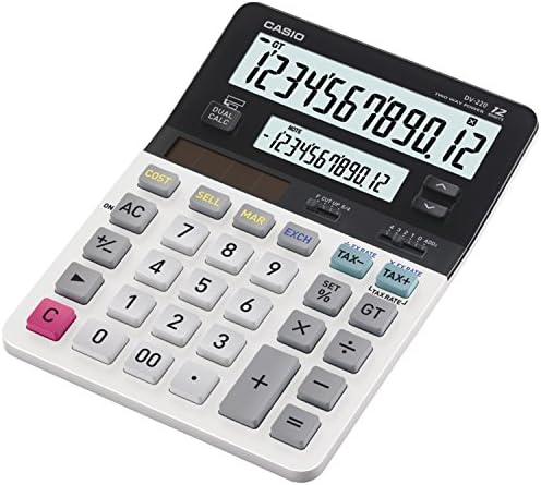Casio DV-220, kalkulator poslovnog stola, dvostruki veliki zaslon, bijelo/crno