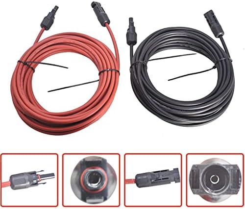 5ft produžni kabel solarne ploče 10ft crveni + crni produžni kabel solarne ploče žica sa ženskim i muškim konektorom solarni konektor