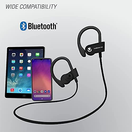 Volkano Scorpio serija 15hr Bluetooth ušne pupoljke za trčanje i futrolu za punjenje Type -C [Black] Race Series Bluetooth Earbuds