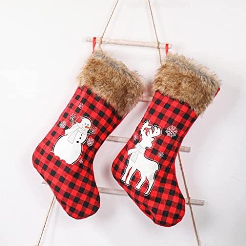 Mysgyh Yangping- 2PCS božićna čarapa Božićna ukras za kućni lager držač bombona pletene čarape (boja: a, veličina bmzdsdzs-1 (boja:
