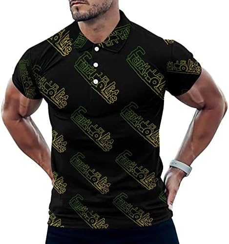Poljoprivredni traktpr Polo majice za muškarce gumb kratkih rukava Up mišićni golf majica