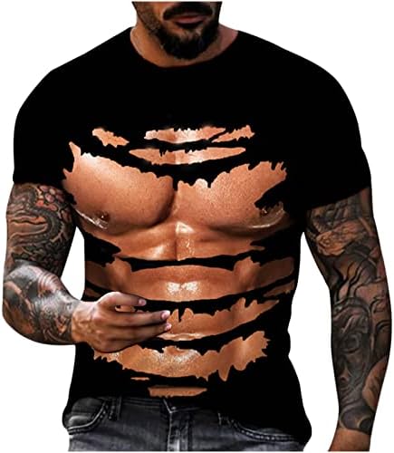 Muški mišićni grafički print majica Daily casual osnovni cool uzorci kratkih rukava novitet 3D umjetnost tiskani ljetni vrhovi