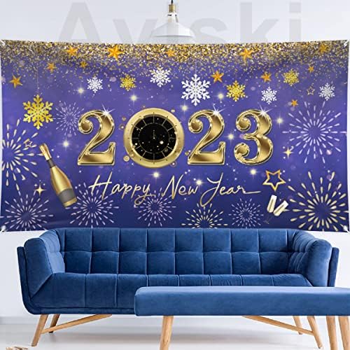 2023 sretna novogodišnja pozadina natpis 78 x 43 inča velike veličine sretna novogodišnji natpis ljubičasti pozadinski transparenti