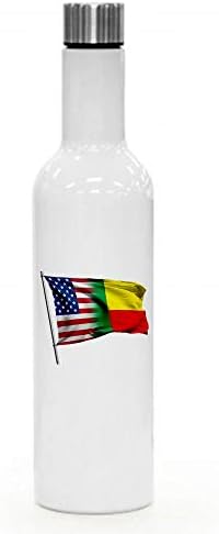 ExpressItbest 25oz izolirano vino/boca s vatalicama - zastava Benin - Mnoge mogućnosti