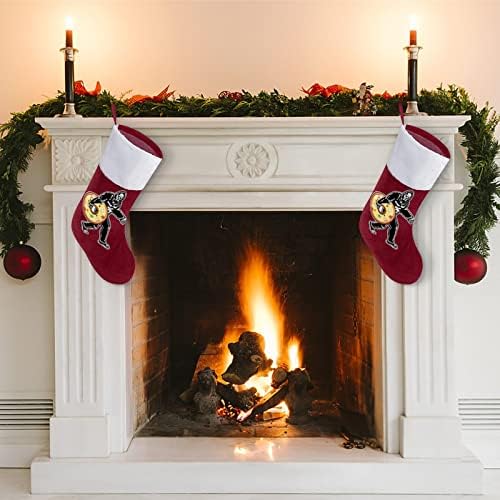 Bigfoot krafne crvene božićne praznične čarape ukrasi za doma