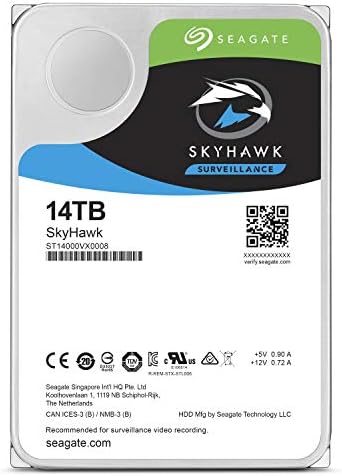 Seagate Skyhawk 14TB Nadzorni unutarnji tvrdi disk HDD - 3,5 inčni SATA 6 GB/S 256MB predmemorija za DVR NVR sustav sigurnosnih kamera