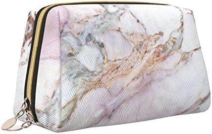 Ognot ružičasti bijeli mramorni uzorak tiskana vreća za velike putničke šminke za torbicu, prijenosna toaletna torba za žene djevojke