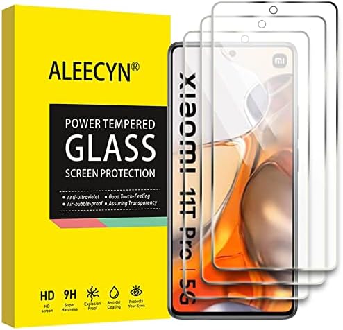 Zaštitna folija ALEECYN 3 Pack za Xiaomi 11T Pro [HD] [Visoku osjetljivost na касанию] [Tvrdoće 9H] [Bez mjehurića] [Spriječiti grebanje],
