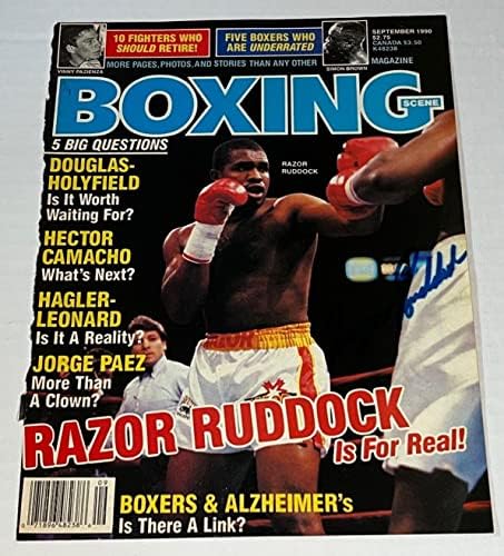 Razor Ruddock potpisao je stranicu boksačkog časopisa s autogramom - boksački časopisi s autogramima