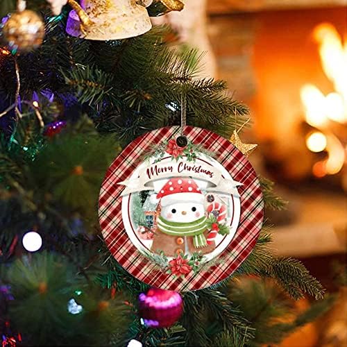 Cheyan sezona radosti božićni ukras, ukras za božićno drvce za božićni dekor uređenja crvena pruga porculanski ukras xmas viseći ukras
