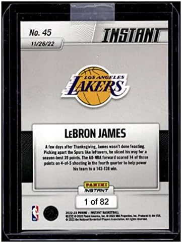 LeBron James SP 2022-23 Panini Instant /8245 LAKERS MT-MT+ NBA košarka