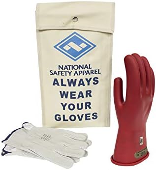 Nacionalna sigurnosna odjeća klasa 00 Red gumena napon izolacijski komplet rukavica s kožnim zaštitnicima, max. Koristite napon 500V